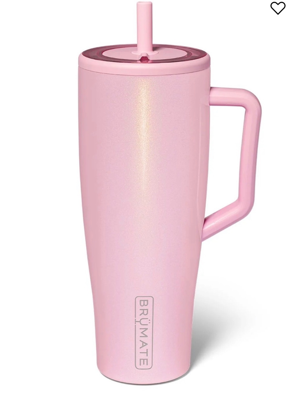 BrüMate Pink Insulated Tumbler with Handle and Straw